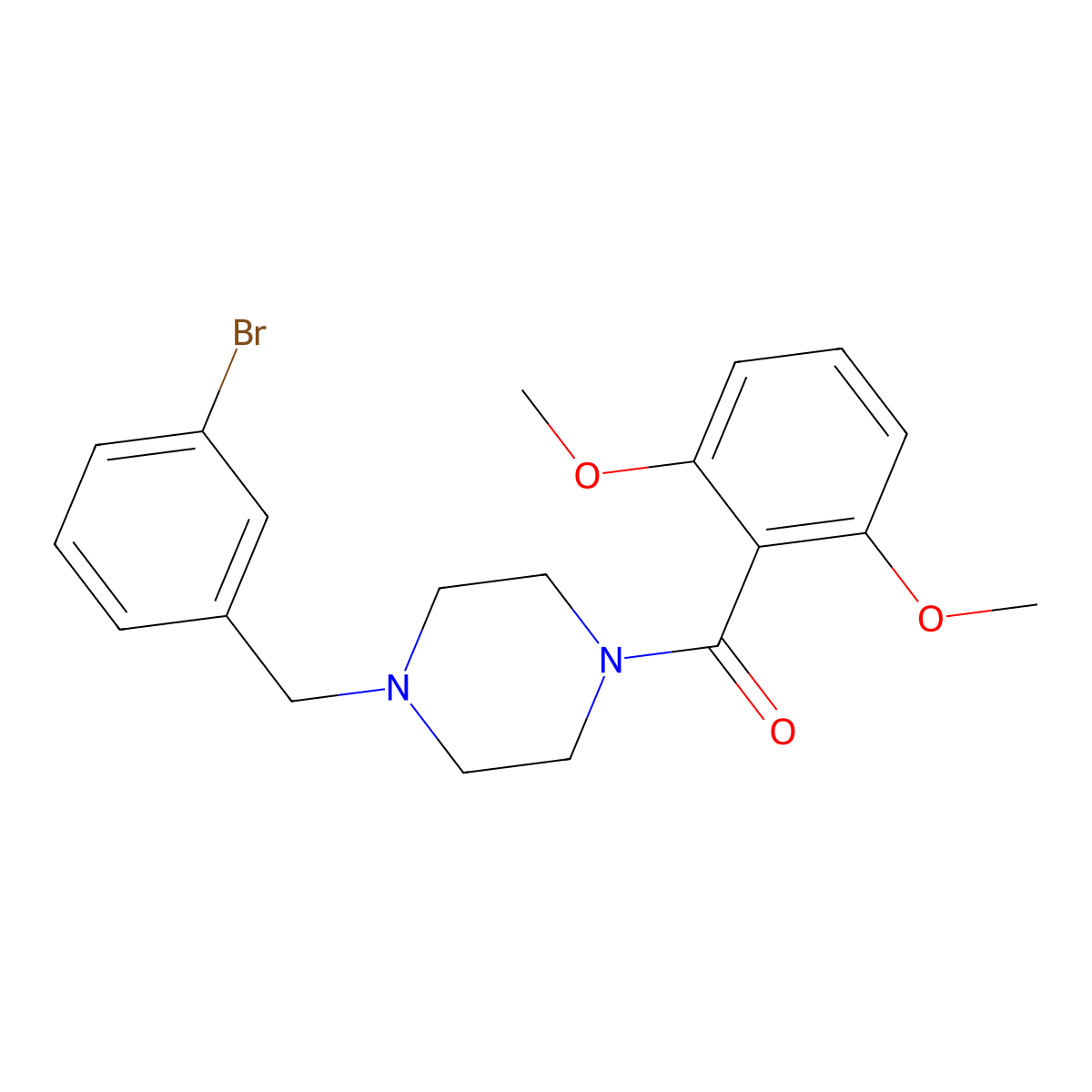 [4-[(3-Bromophenyl)methyl]piperazin-1-yl]-(2,6-dimethoxyphenyl)methanone molecular structure, CAS 333780-37-3