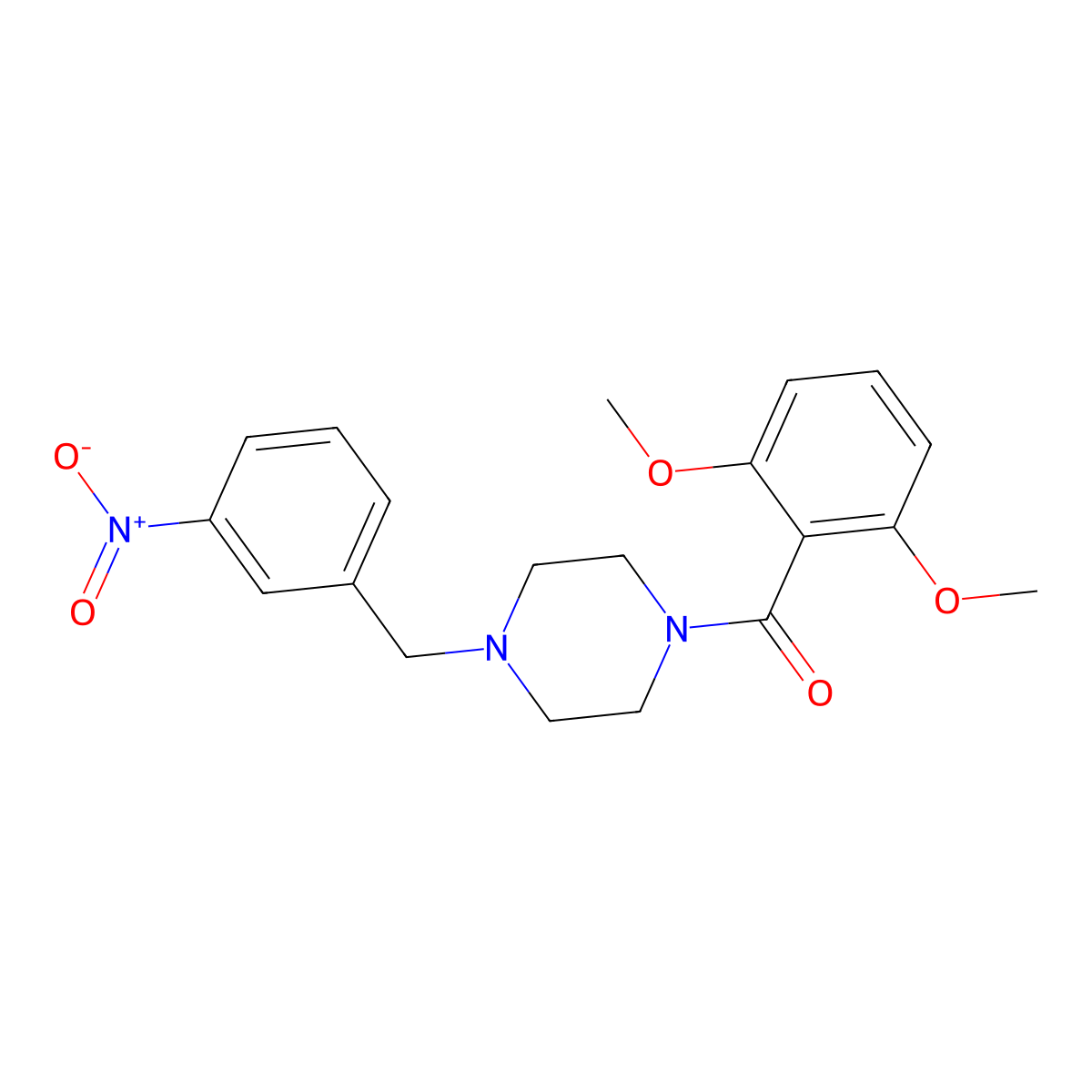 (2,6-Dimethoxyphenyl)[4-(3-nitrobenzyl)piperazin-1-yl]methanone molecular structure, CAS 333780-40-8