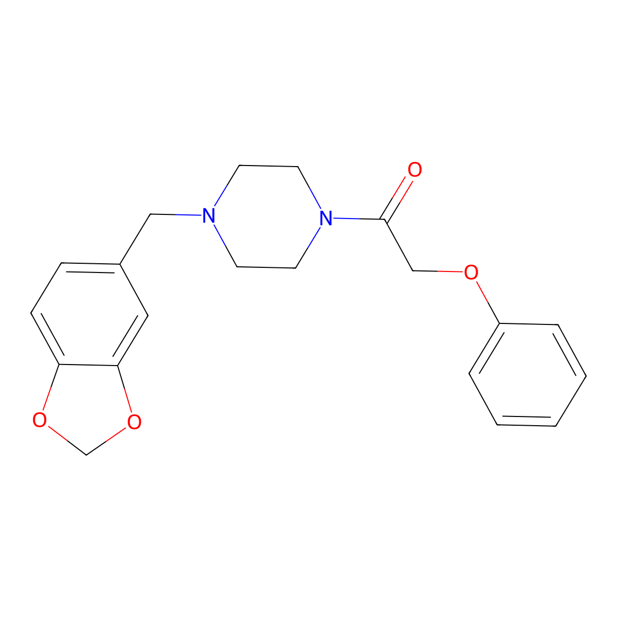 1-[4-(1,3-Benzodioxol-5-ylmethyl)piperazin-1-yl]-2-phenoxyethanone molecular structure, CAS 333780-49-7