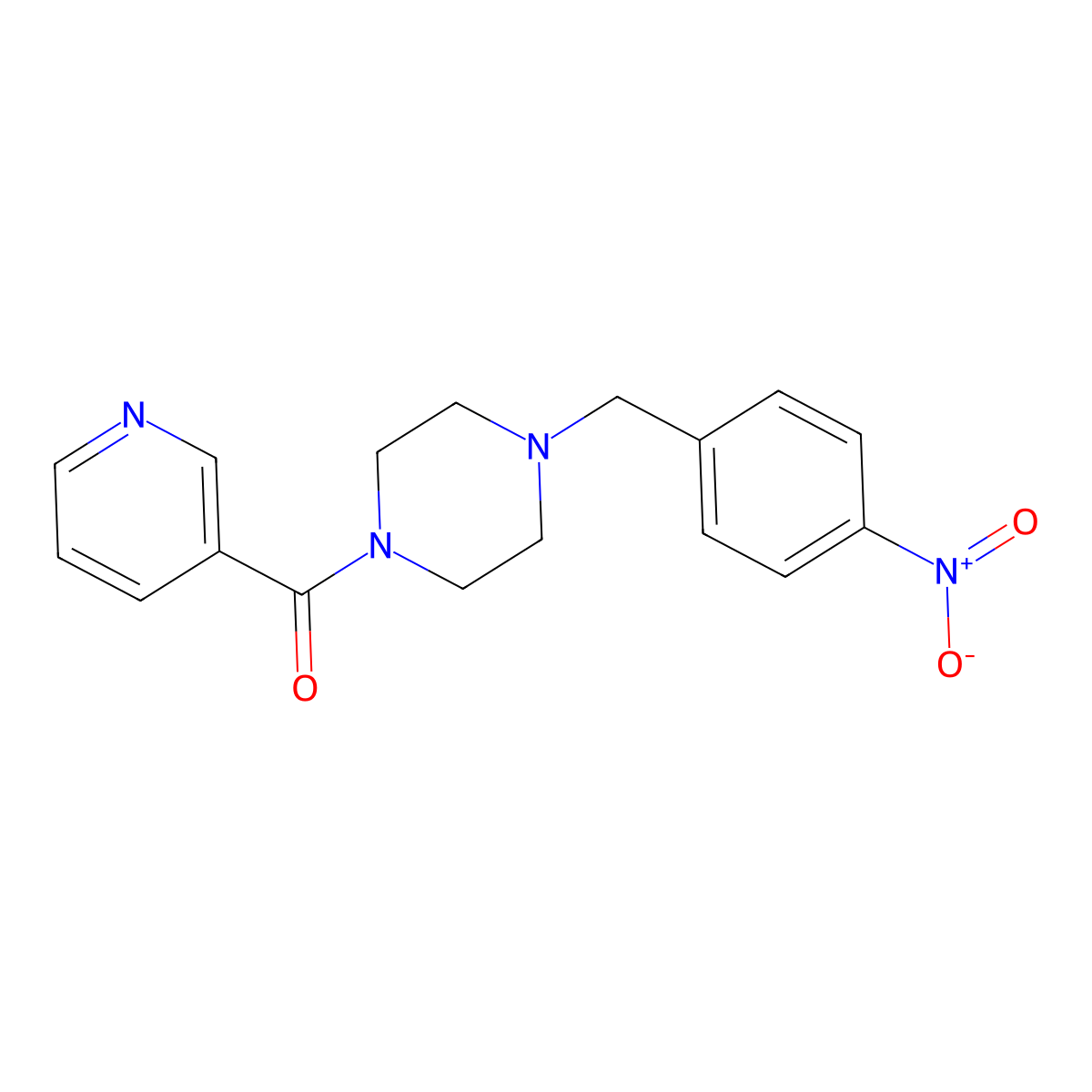 [4-[(4-Nitrophenyl)methyl]piperazin-1-yl]-pyridin-3-ylmethanone molecular structure, CAS 333780-51-1