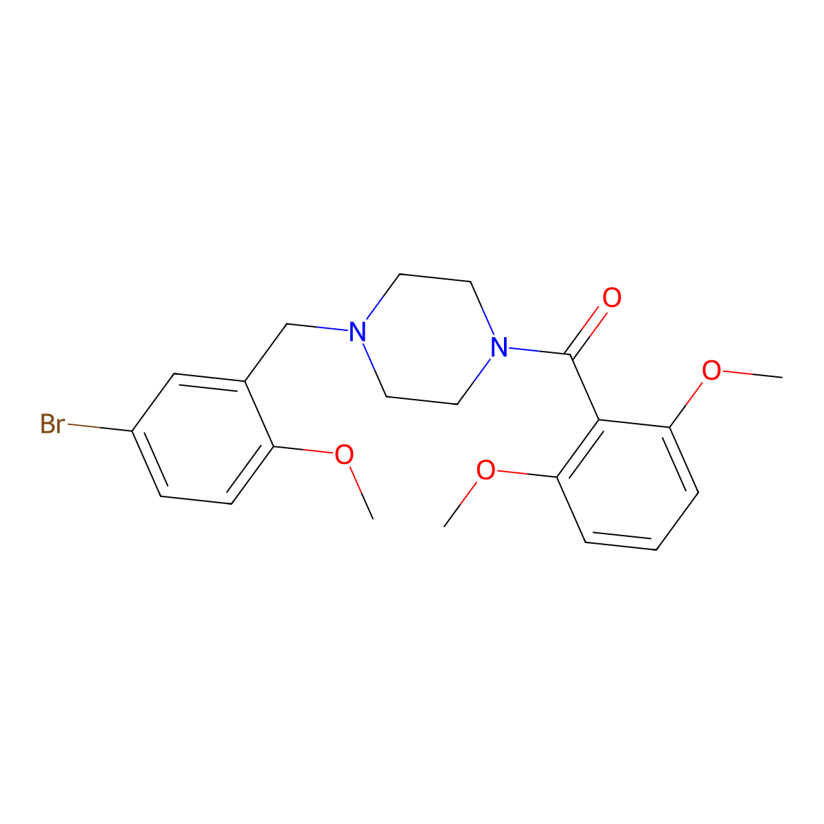 [4-[(5-Bromo-2-methoxyphenyl)methyl]piperazin-1-yl]-(2,6-dimethoxyphenyl)methanone molecular structure, CAS 333780-56-6