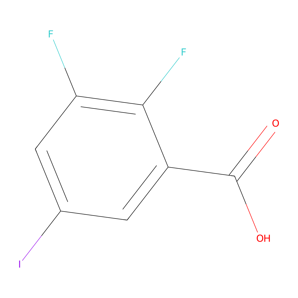 2,3-Difluoro-5-iodobenzoic acid molecular structure, CAS 333780-74-8