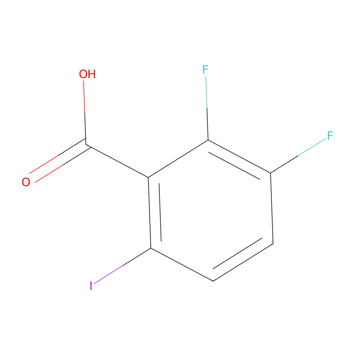 2,3-Difluoro-6-iodobenzoic acid molecular structure, CAS 333780-75-9