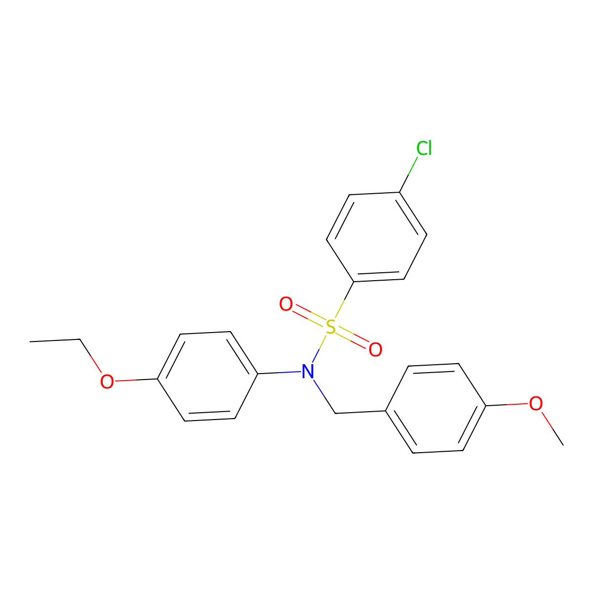 4-chloro-N-(4-ethoxyphenyl)-N-[(4-methoxyphenyl)methyl]benzenesulfonamide molecular structure, CAS 333785-56-1