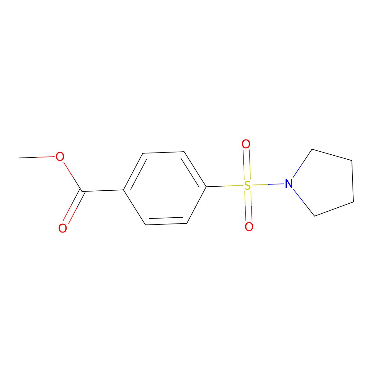Methyl 4-(pyrrolidin-1-ylsulfonyl)benzoate molecular structure, CAS 333787-82-9