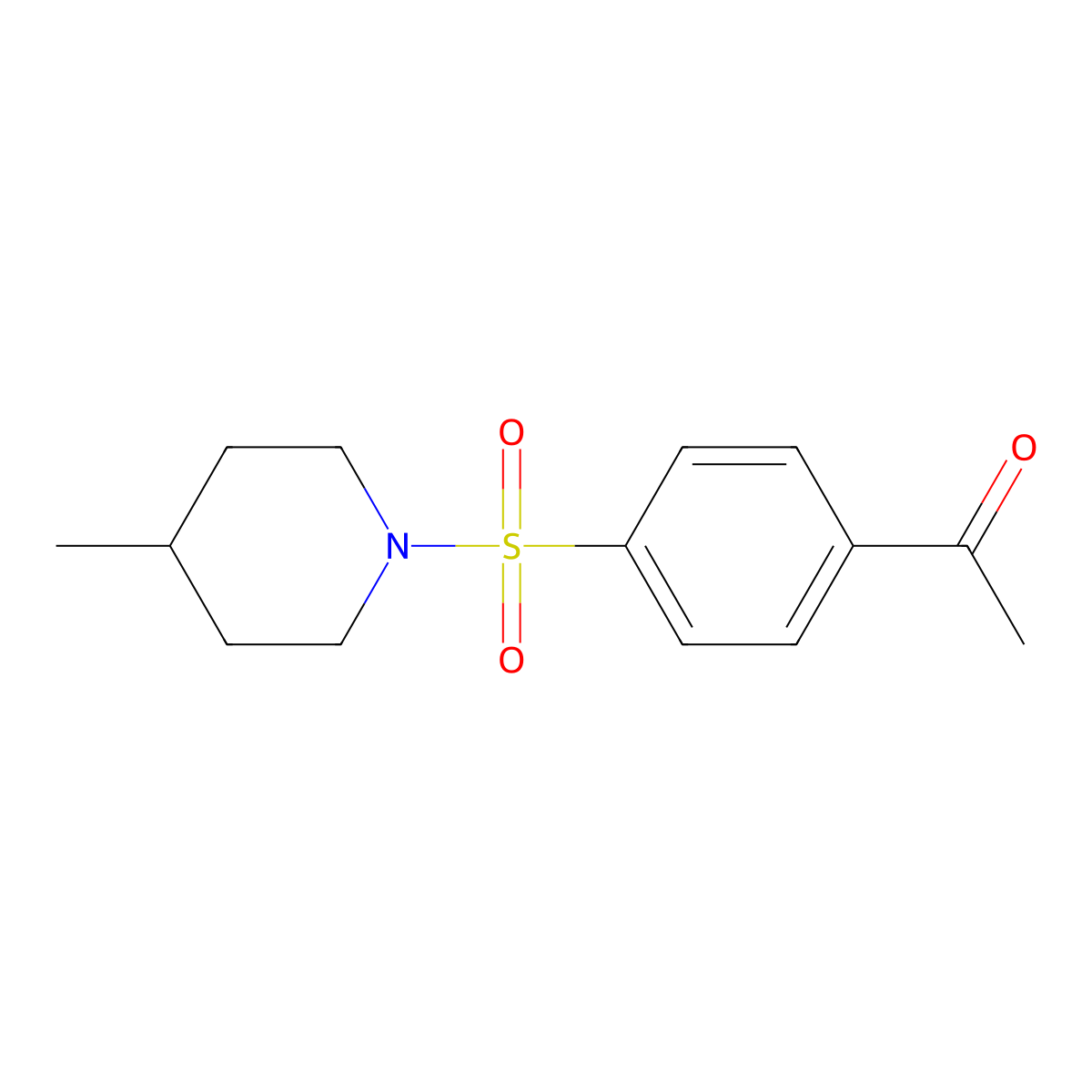 1-{4-[(4-Methylpiperidin-1-yl)sulfonyl]phenyl}ethan-1-one molecular structure, CAS 333787-88-5