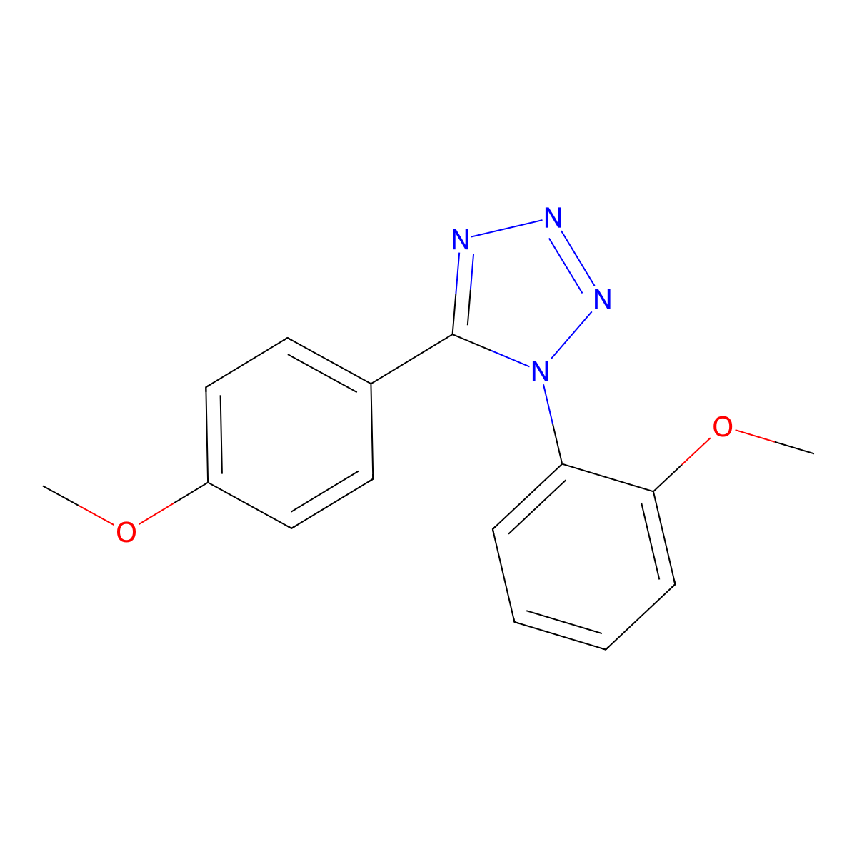 1-(2-Methoxyphenyl)-5-(4-methoxyphenyl)tetrazole molecular structure, CAS 333787-92-1