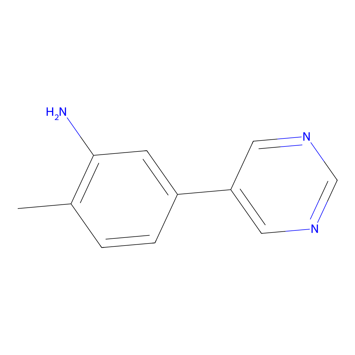 2-Methyl-5-(pyrimidin-5-YL)aniline molecular structure, CAS 333792-88-4