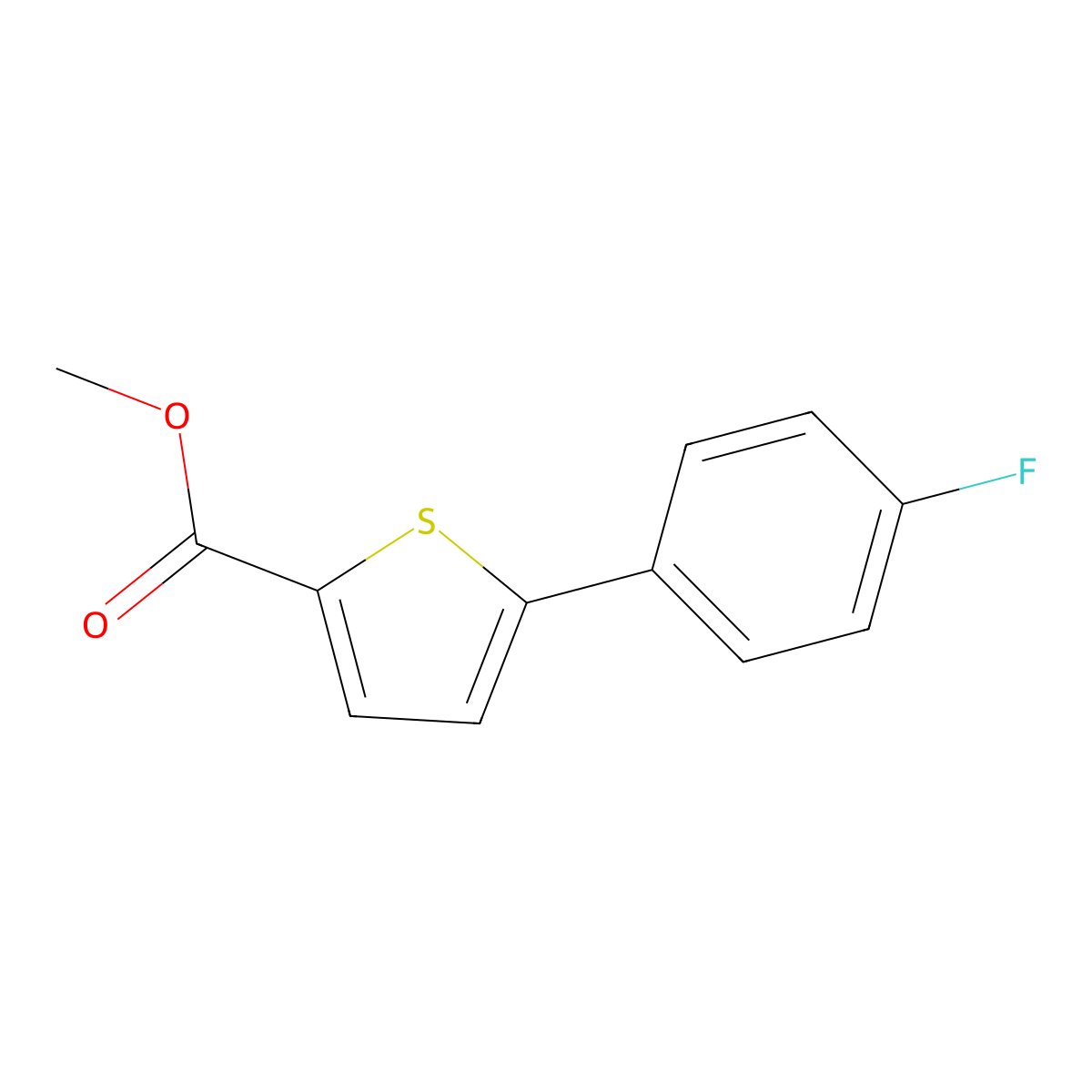 Methyl 5-(4-fluorophenyl)thiophene-2-carboxylate molecular structure, CAS 333793-04-7