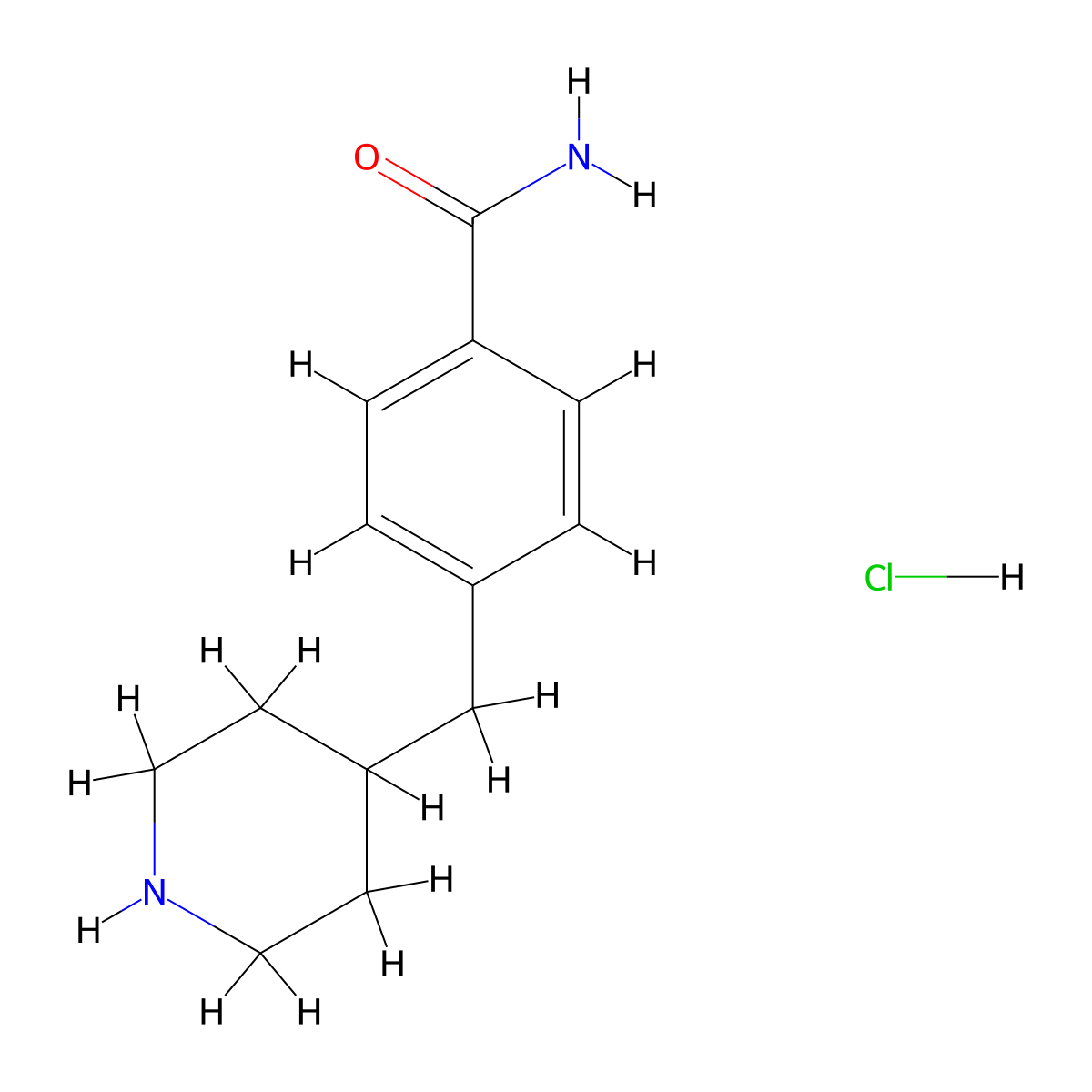 4-(Piperidin-4-ylmethyl)benzamide hydrochloride molecular structure, CAS 333795-11-2