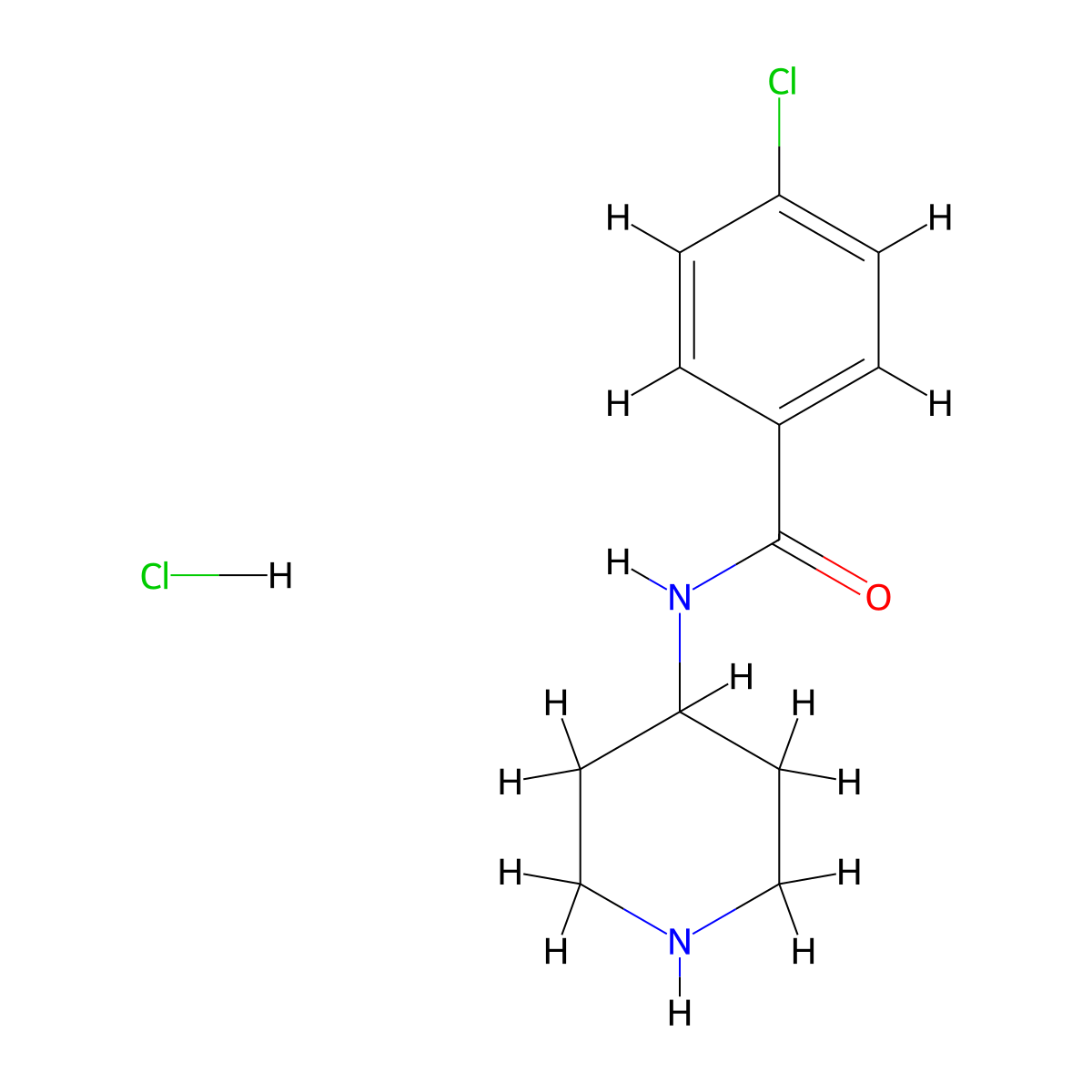 4-Chloro-N-(piperidin-4-yl)benzamide hydrochloride molecular structure, CAS 333799-91-0
