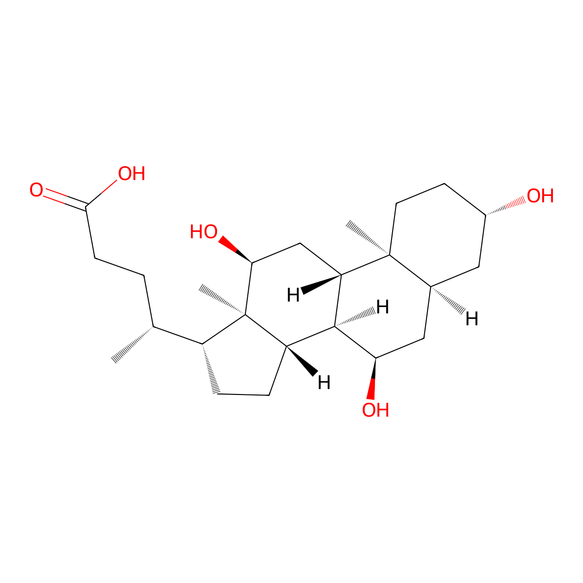 Isocholic acid molecular structure, CAS 3338-16-7
