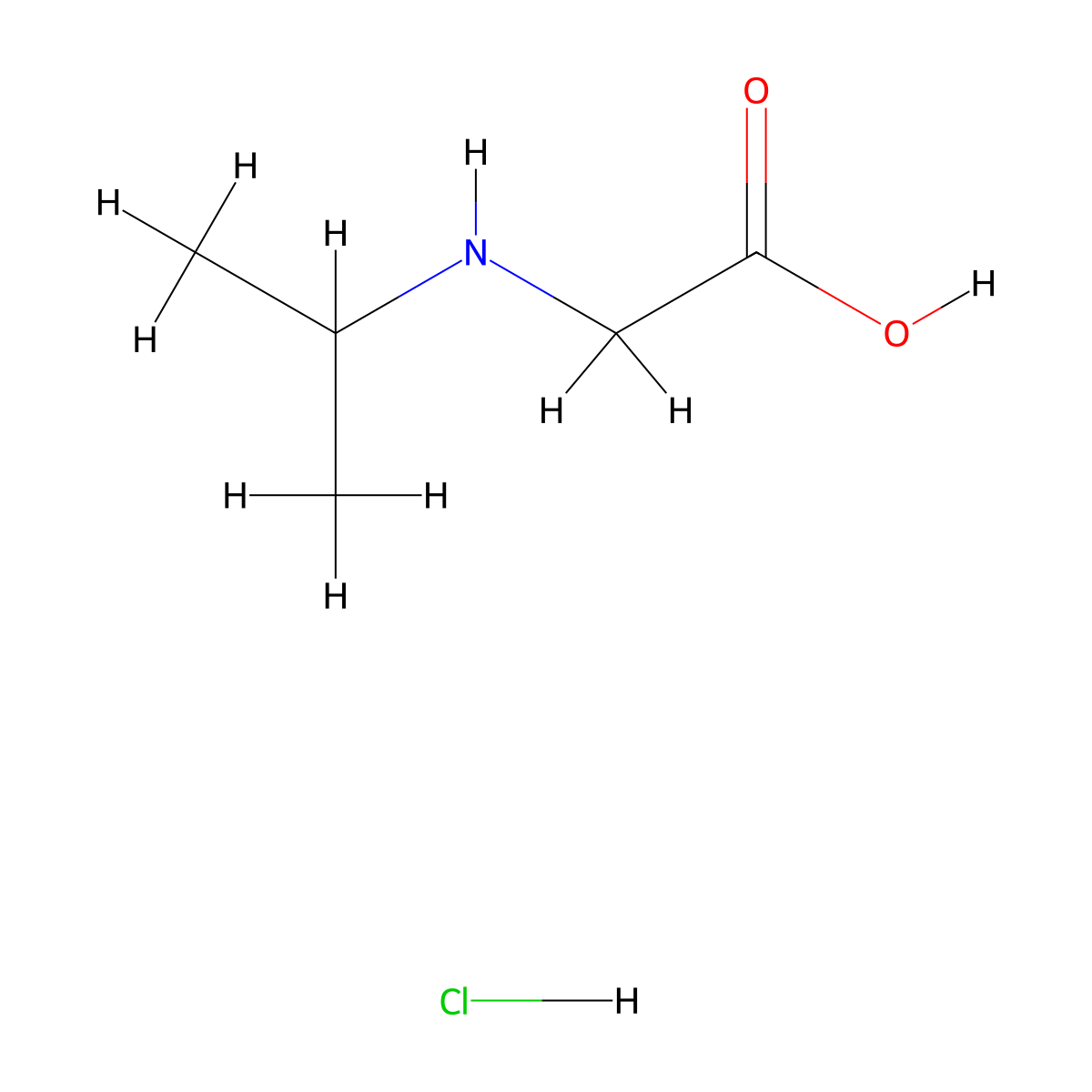 2-[(Propan-2-yl)amino]acetic acid hydrochloride molecular structure, CAS 3338-22-5