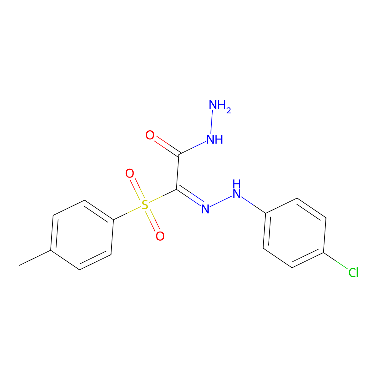 2-[2-(4-Chlorophenyl)hydrazinylidene]-2-[(4-methylphenyl)sulfonyl]acetic acid hydrazide molecular structure, CAS 3338-23-6