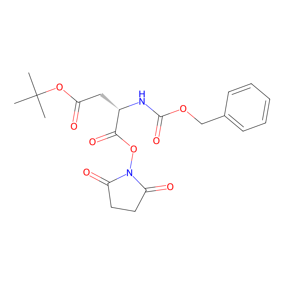 L-Aspartic acid, N-((phenylmethoxy)carbonyl)-, 4-(1,1-dimethylethyl) 1-(2,5-dioxo-1-pyrrolidinyl) ester molecular structure, CAS 3338-32-7