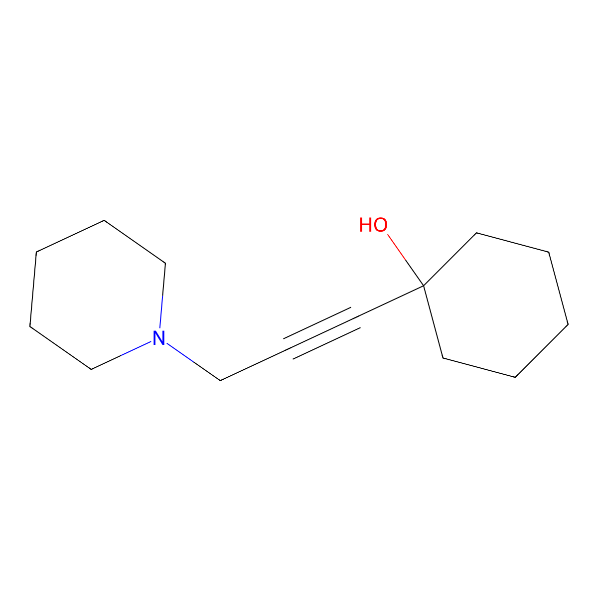 1-(3-Piperidylprop-1-ynyl)cyclohexan-1-ol molecular structure, CAS 33382-70-6
