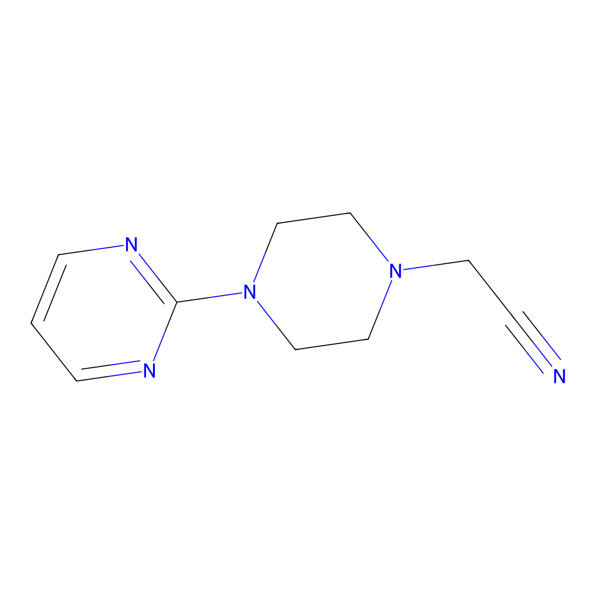 2-[4-(Pyrimidin-2-yl)piperazin-1-yl]acetonitrile molecular structure, CAS 33386-13-9