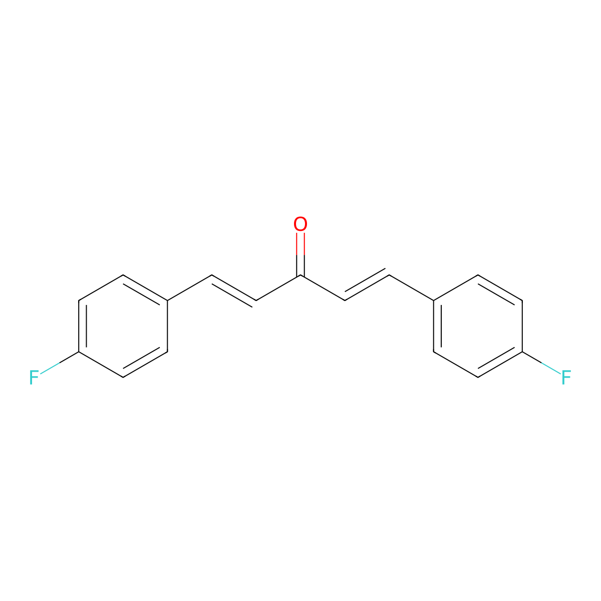 1,5-Bis(4-fluorophenyl)-1,4-pentadien-3-one molecular structure, CAS 33386-21-9