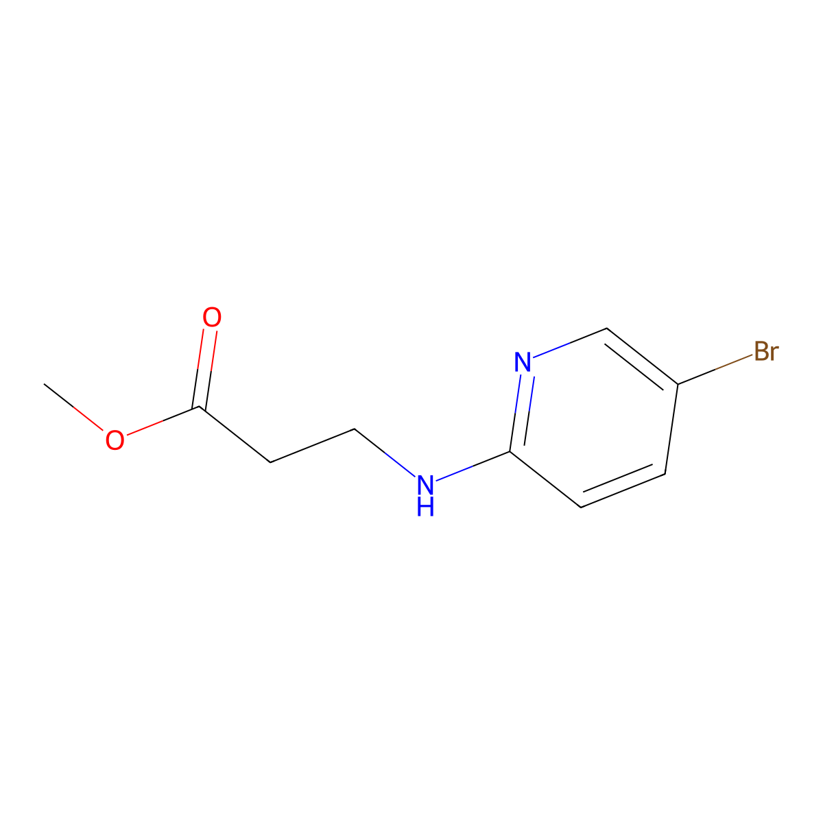 Methyl 3-((5-bromopyridin-2-yl)amino)propanoate molecular structure, CAS 33390-58-8
