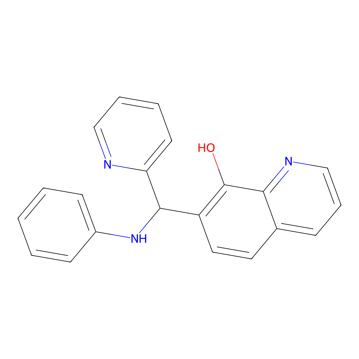 7-[(Phenylamino)(pyridin-2-yl)methyl]quinolin-8-ol molecular structure, CAS 33391-74-1