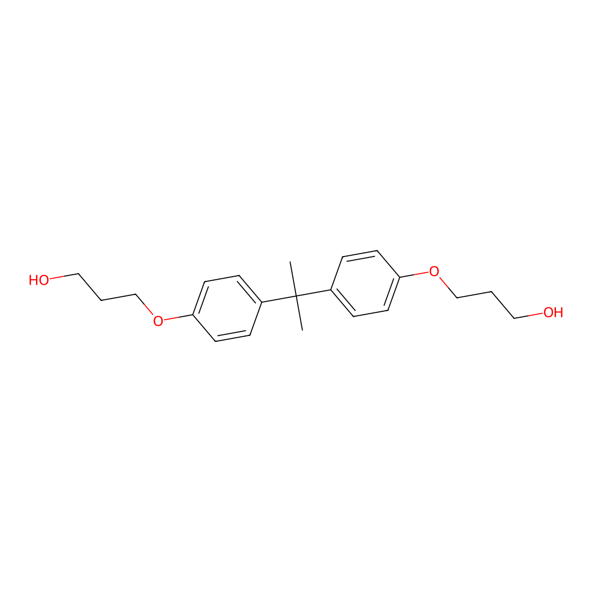[Isopropylidenebis(p-phenyleneoxy)]dipropanol molecular structure, CAS 33393-97-4