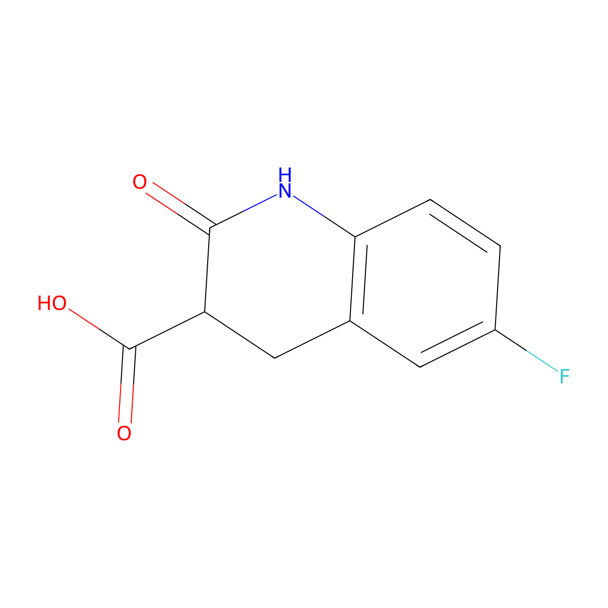 6-Fluoro-2-oxo-1,2,3,4-tetrahydroquinoline-3-carboxylic acid molecular structure, CAS 333954-25-9