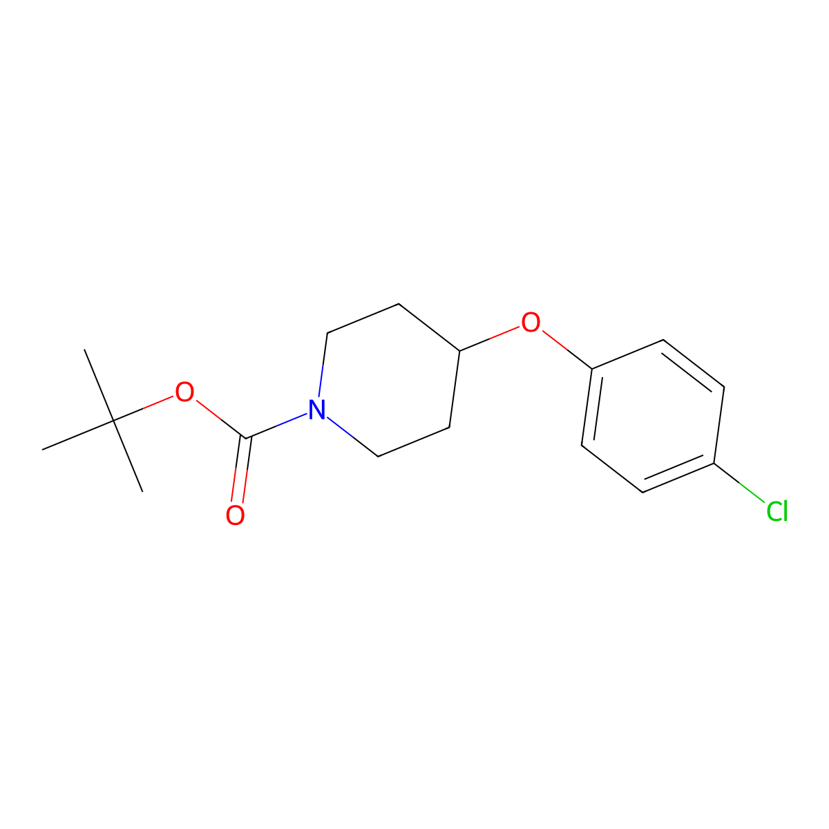tert-Butyl 4-(4-chlorophenoxy)-piperidine-1-carboxylate molecular structure, CAS 333954-83-9