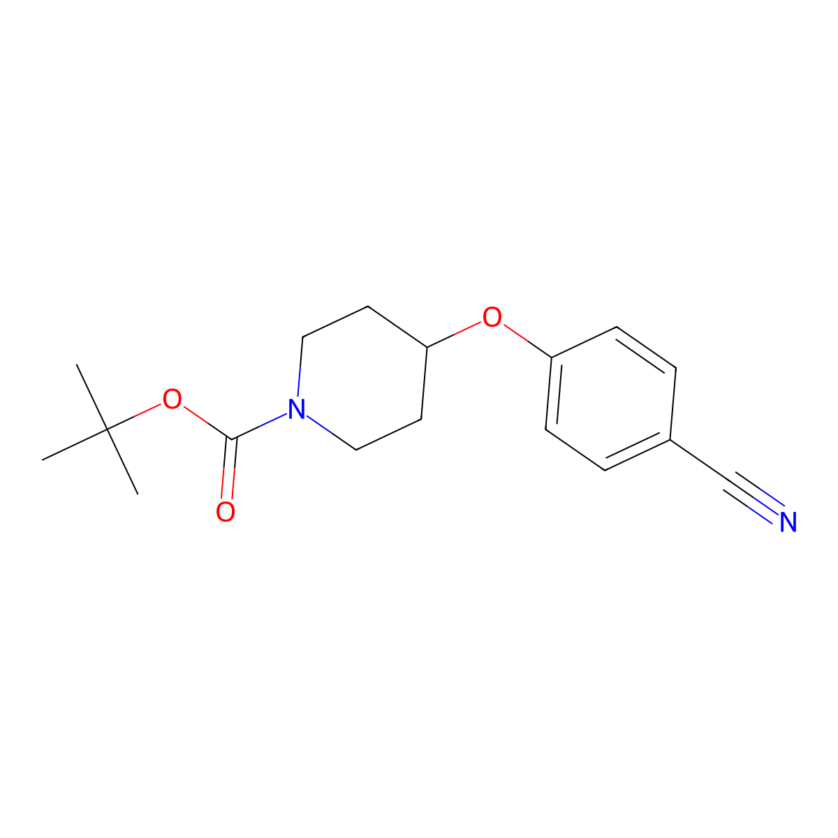 tert-Butyl 4-(4-cyanophenoxy)piperidine-1-carboxylate molecular structure, CAS 333954-86-2