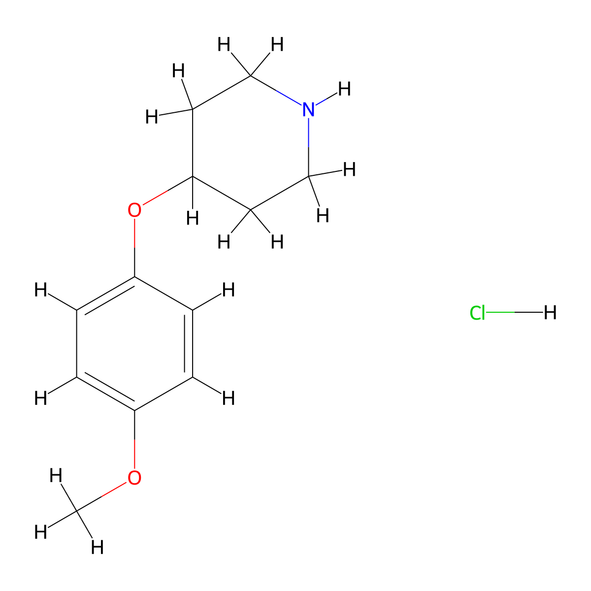 4-(4-Methoxyphenoxy)piperidine hydrochloride molecular structure, CAS 333954-89-5