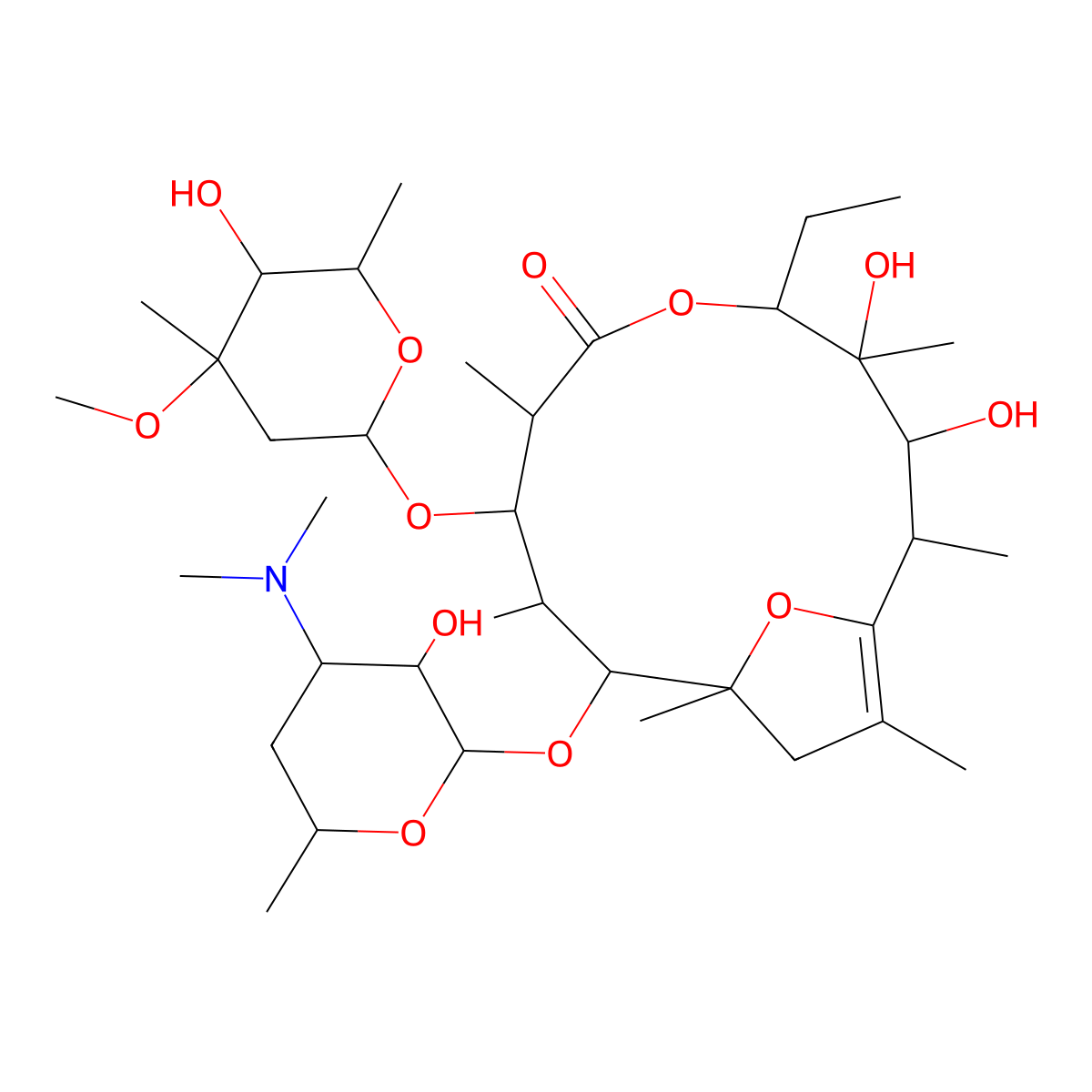 Erythromycin A enol ether molecular structure, CAS 33396-29-1