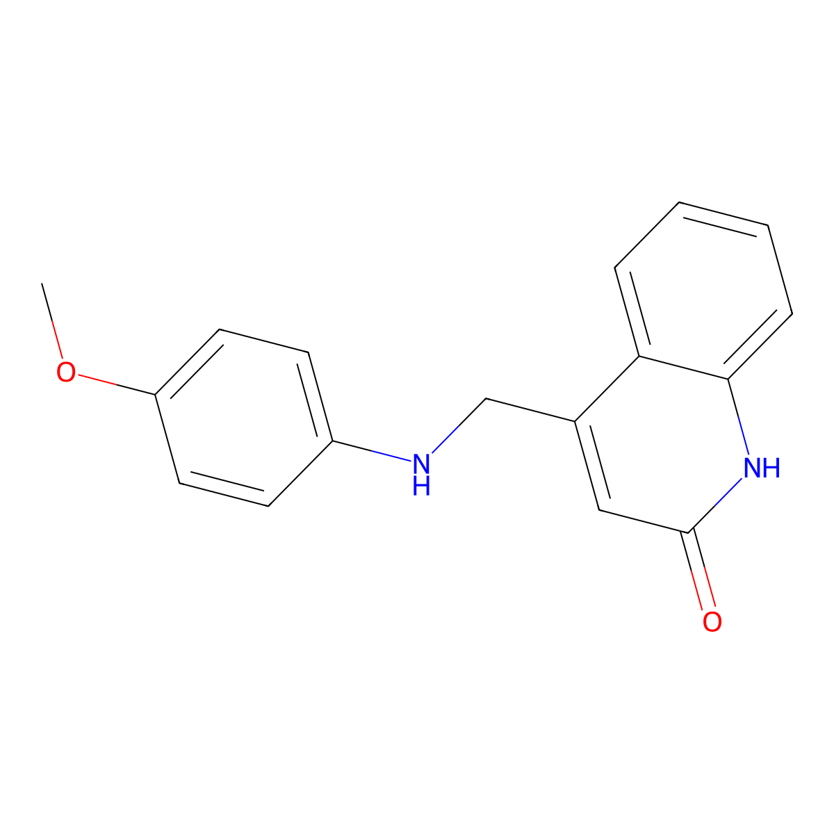 4-(((4-Methoxyphenyl)amino)methyl)quinolin-2-ol molecular structure, CAS 333982-41-5