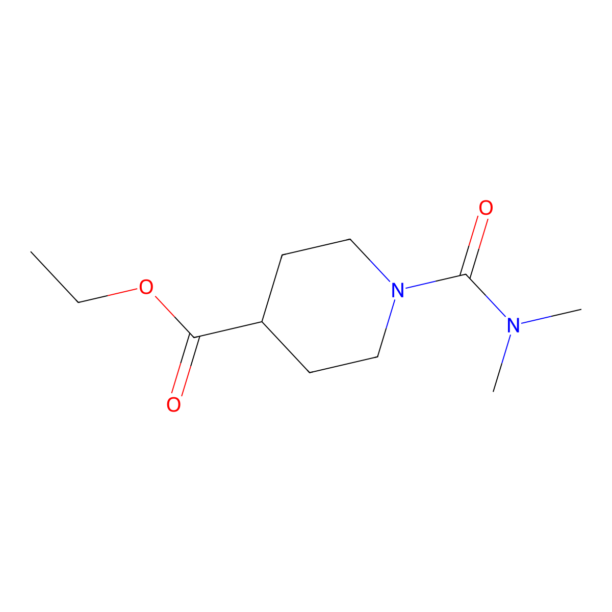 Ethyl 1-(dimethylcarbamoyl)piperidine-4-carboxylate molecular structure, CAS 333985-78-7