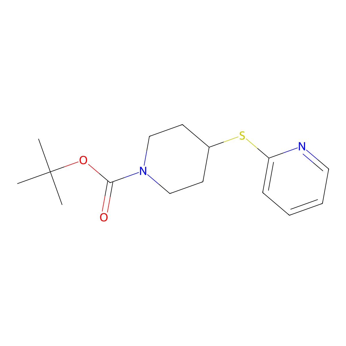 4-(Pyridin-2-ylsulfanyl)-piperidine-1-carboxylic acid tert-butyl ester molecular structure, CAS 333985-88-9