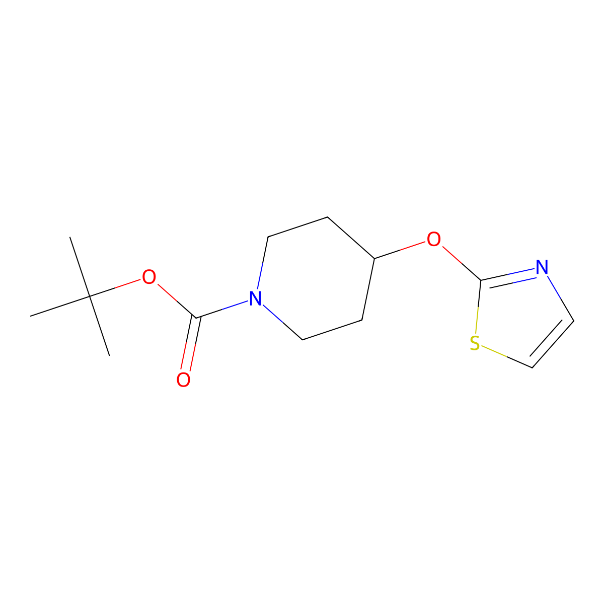 tert-Butyl 4-(thiazol-2-yloxy)piperidine-1-carboxylate molecular structure, CAS 333985-98-1