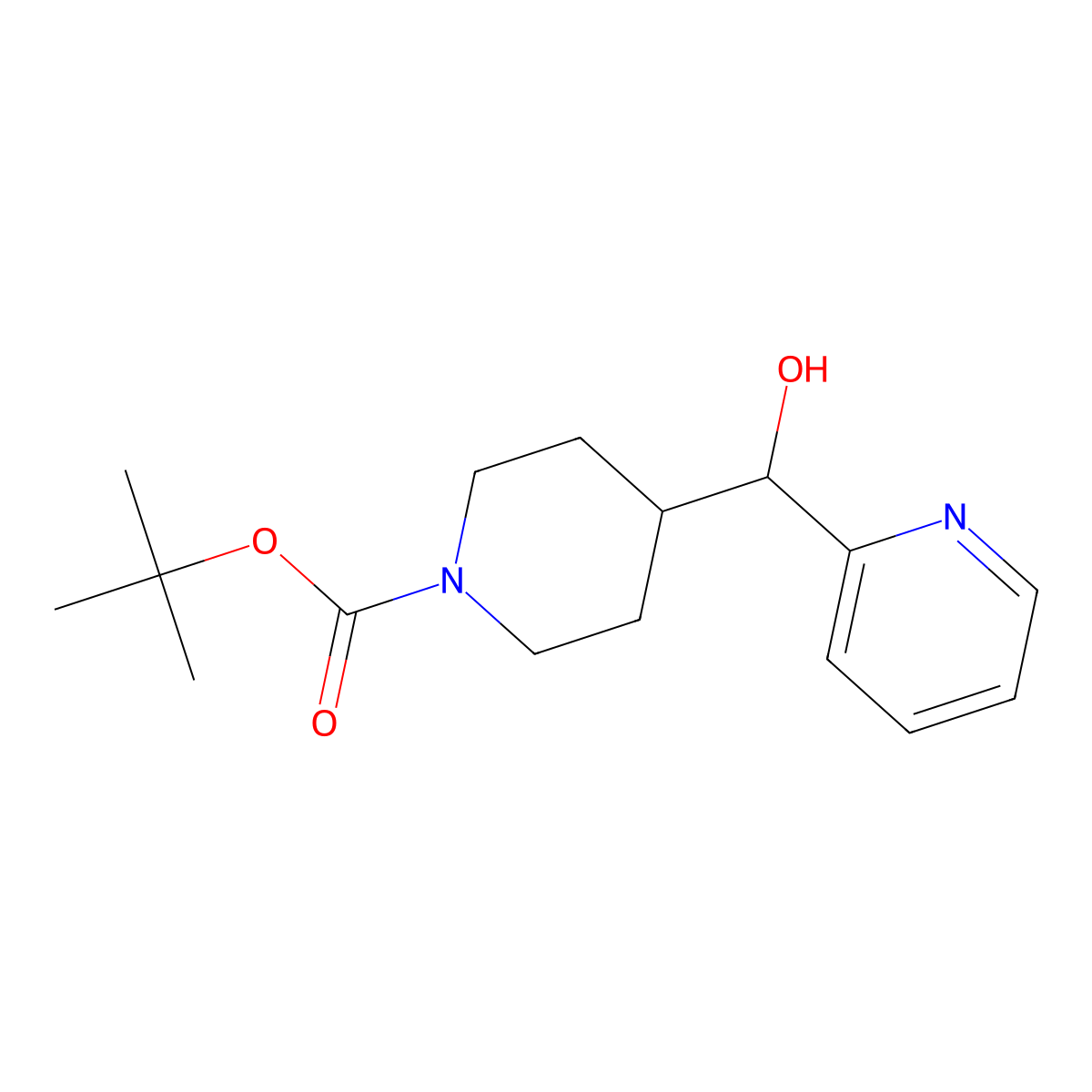 tert-Butyl 4-(hydroxy(pyridin-2-yl)methyl)piperidine-1-carboxylate molecular structure, CAS 333986-05-3