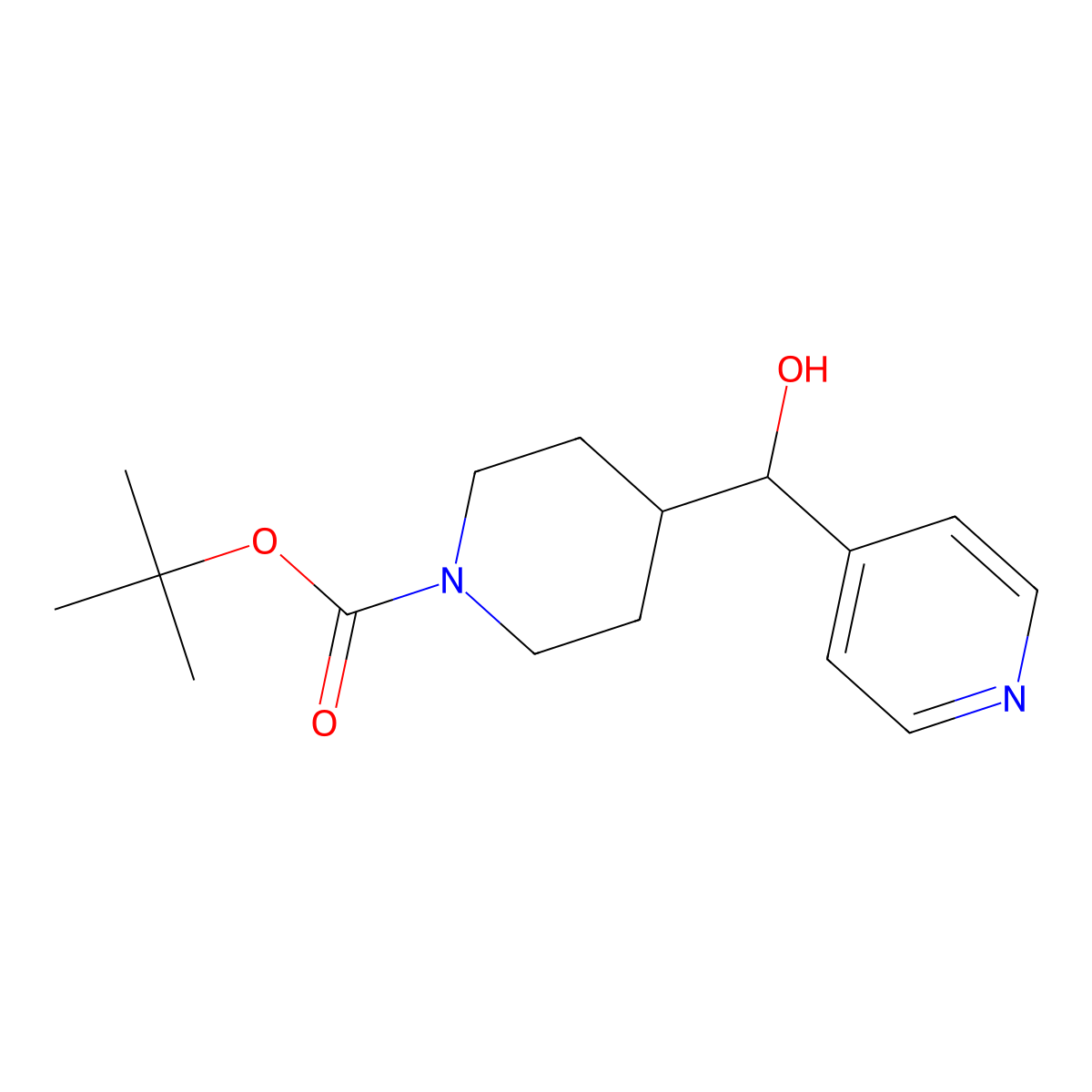 Tert-butyl 4-[hydroxy(pyridin-4-yl)methyl]piperidine-1-carboxylate molecular structure, CAS 333986-13-3