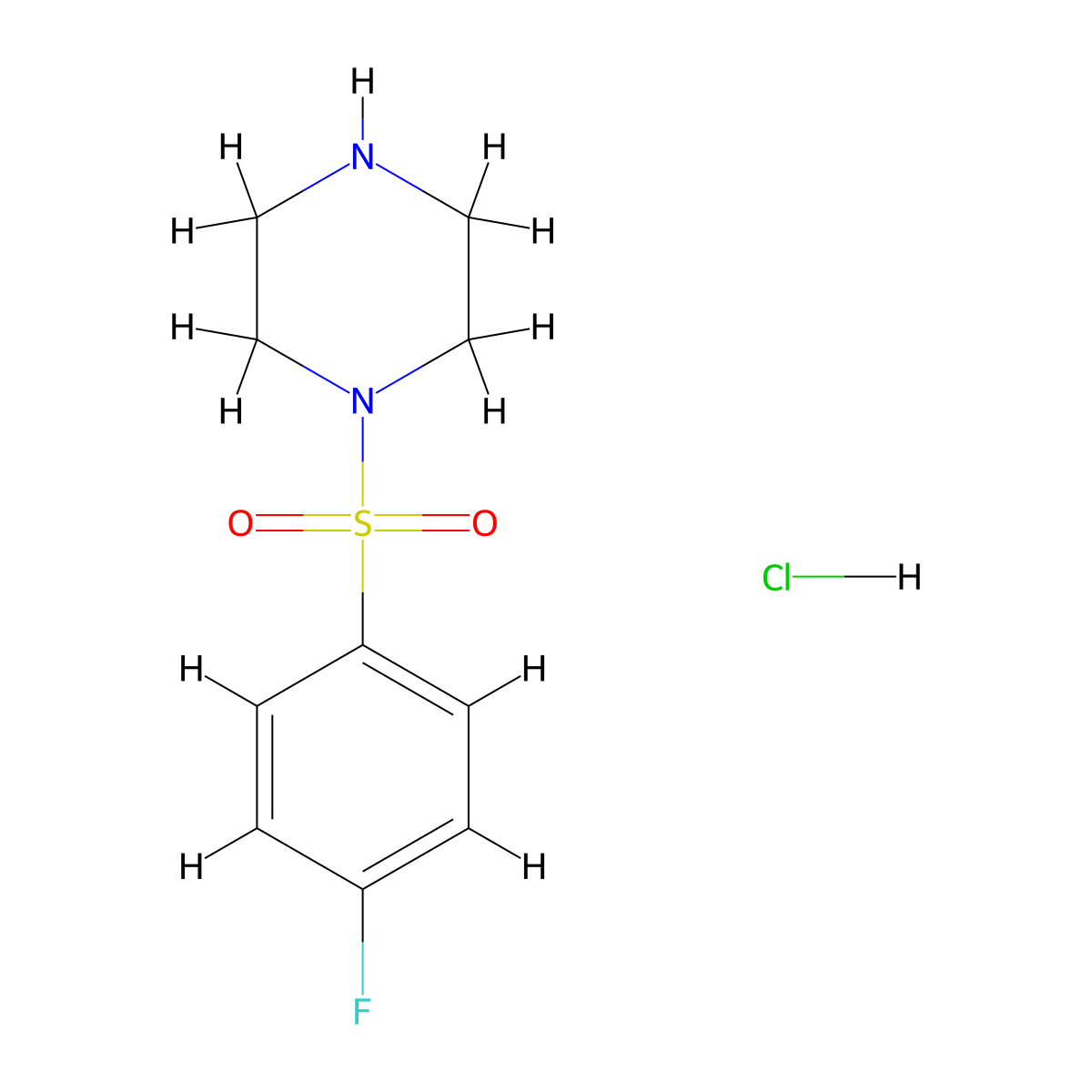 1-(4-Fluorobenzenesulfonyl)piperazine hydrochloride molecular structure, CAS 333986-41-7