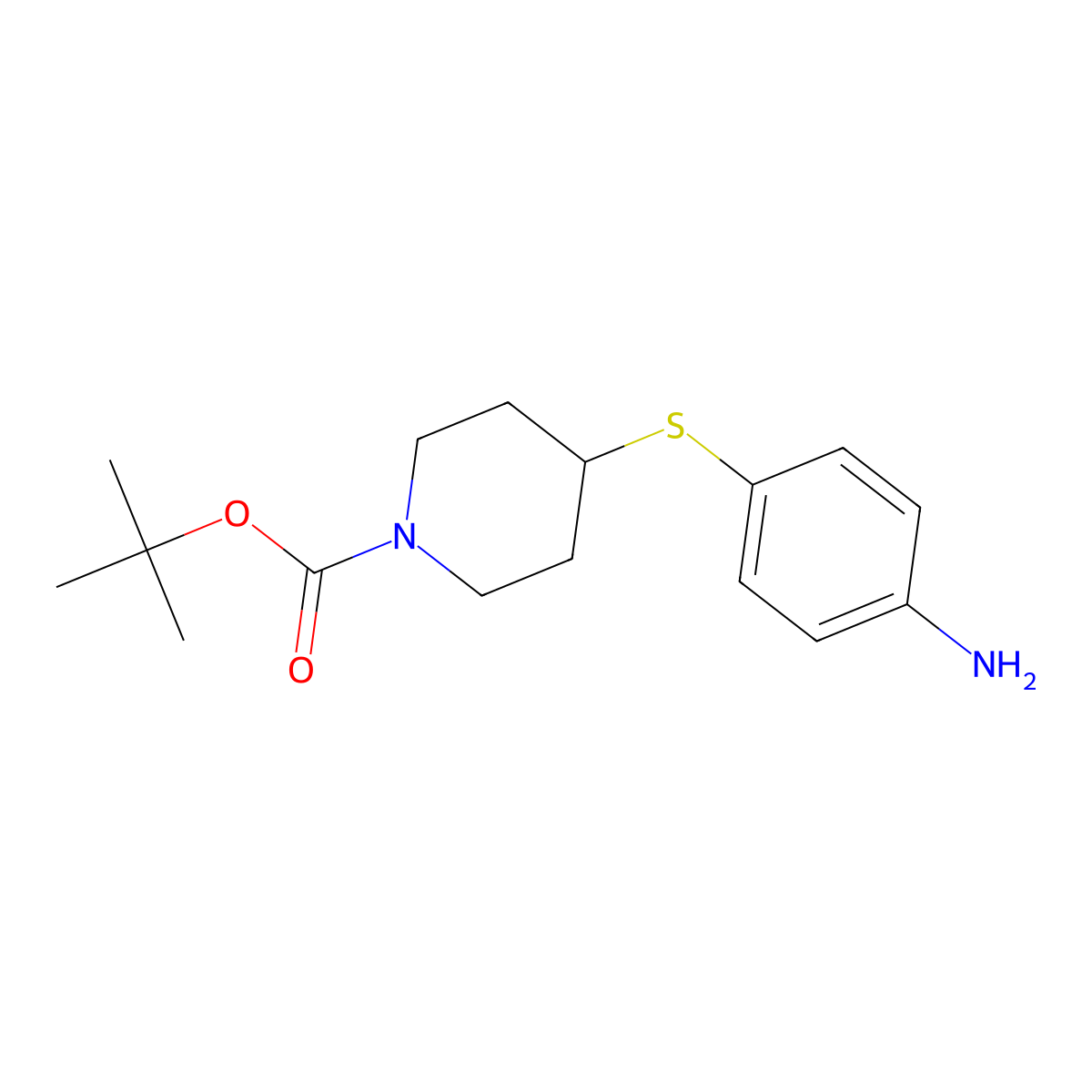 Tert-butyl 4-(4-aminophenylthio)piperidine-1-carboxylate molecular structure, CAS 333986-95-1
