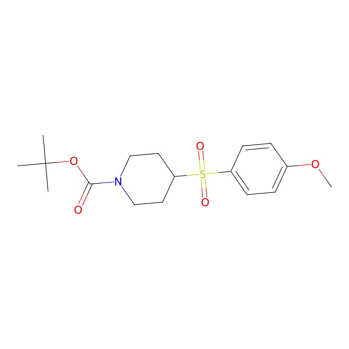 Tert-butyl 4-(4-methoxybenzenesulfonyl)piperidine-1-carboxylate molecular structure, CAS 333987-01-2