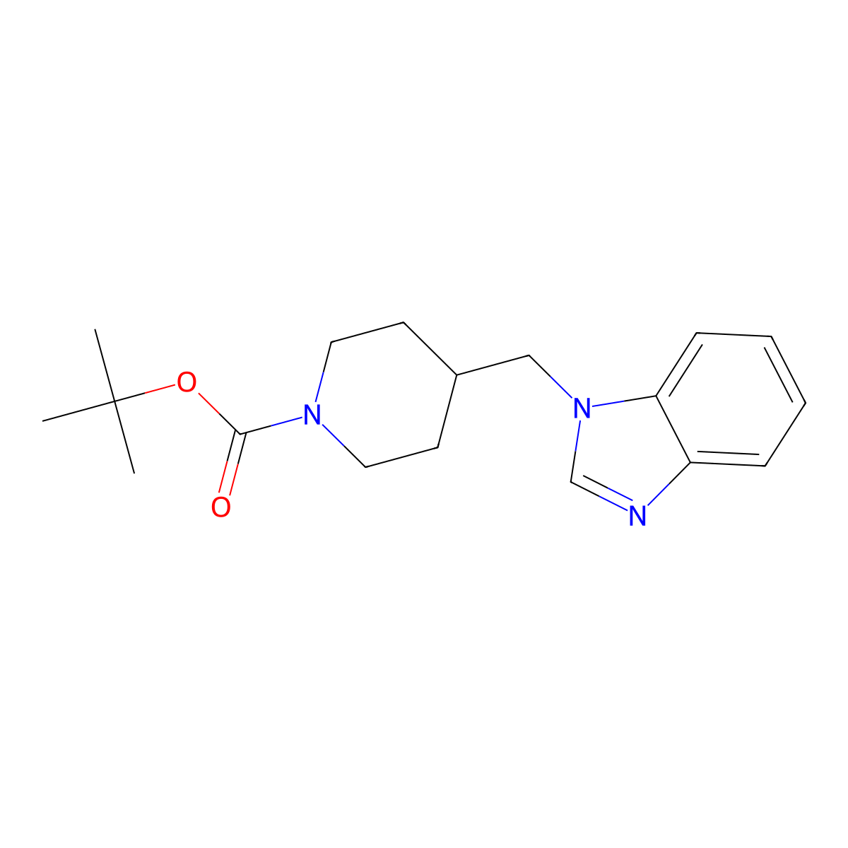 tert-butyl 4-((1H-benzo[d]imidazol-1-yl)methyl)piperidine-1-carboxylate molecular structure, CAS 333987-02-3