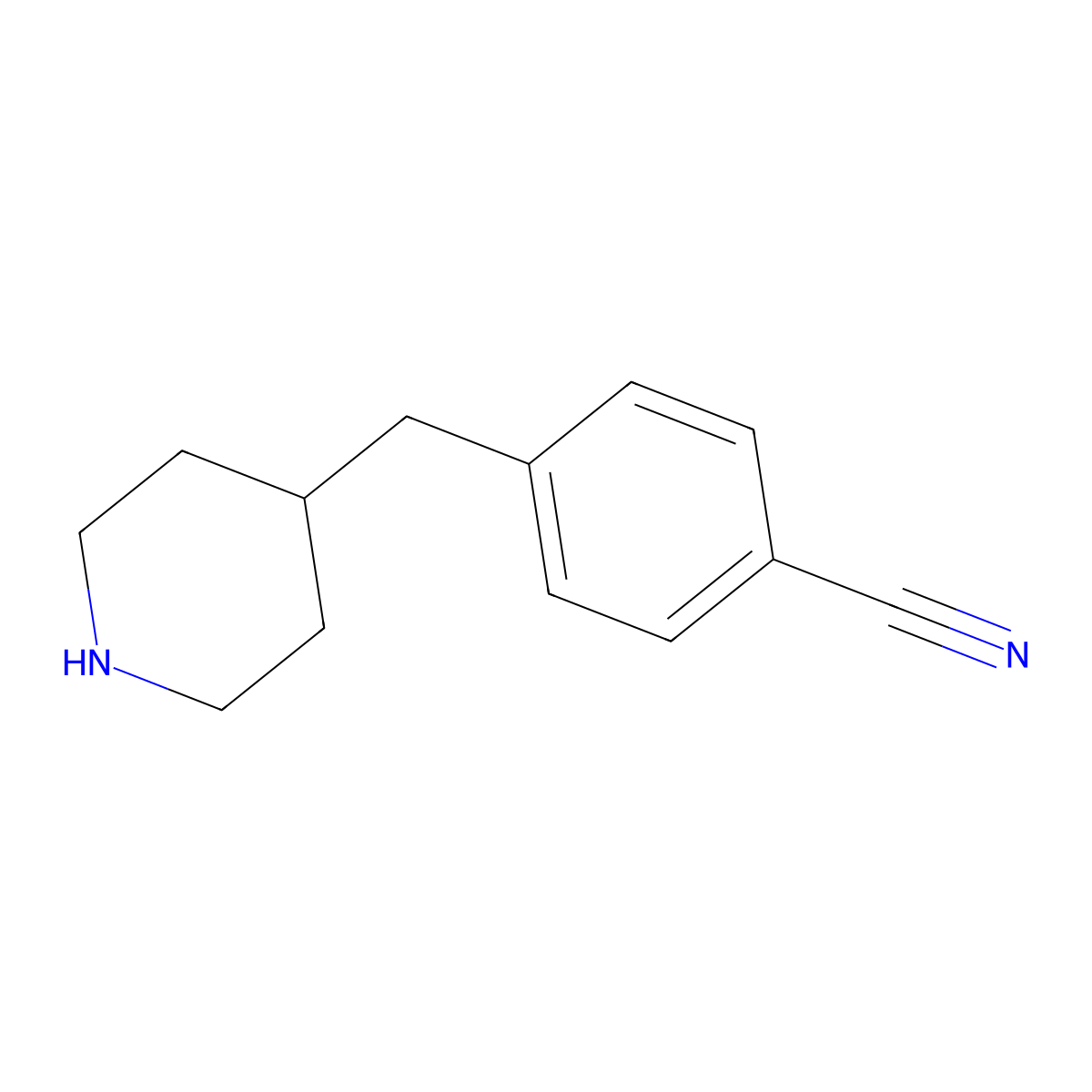 4-(Piperidin-4-ylmethyl)benzonitrile molecular structure, CAS 333987-57-8