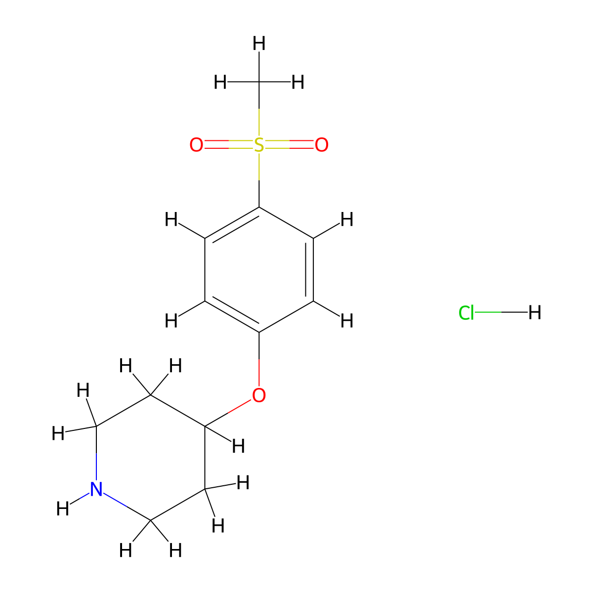 4-[4-(Methylsulfonyl)phenoxy]piperidine hydrochloride molecular structure, CAS 333987-88-5