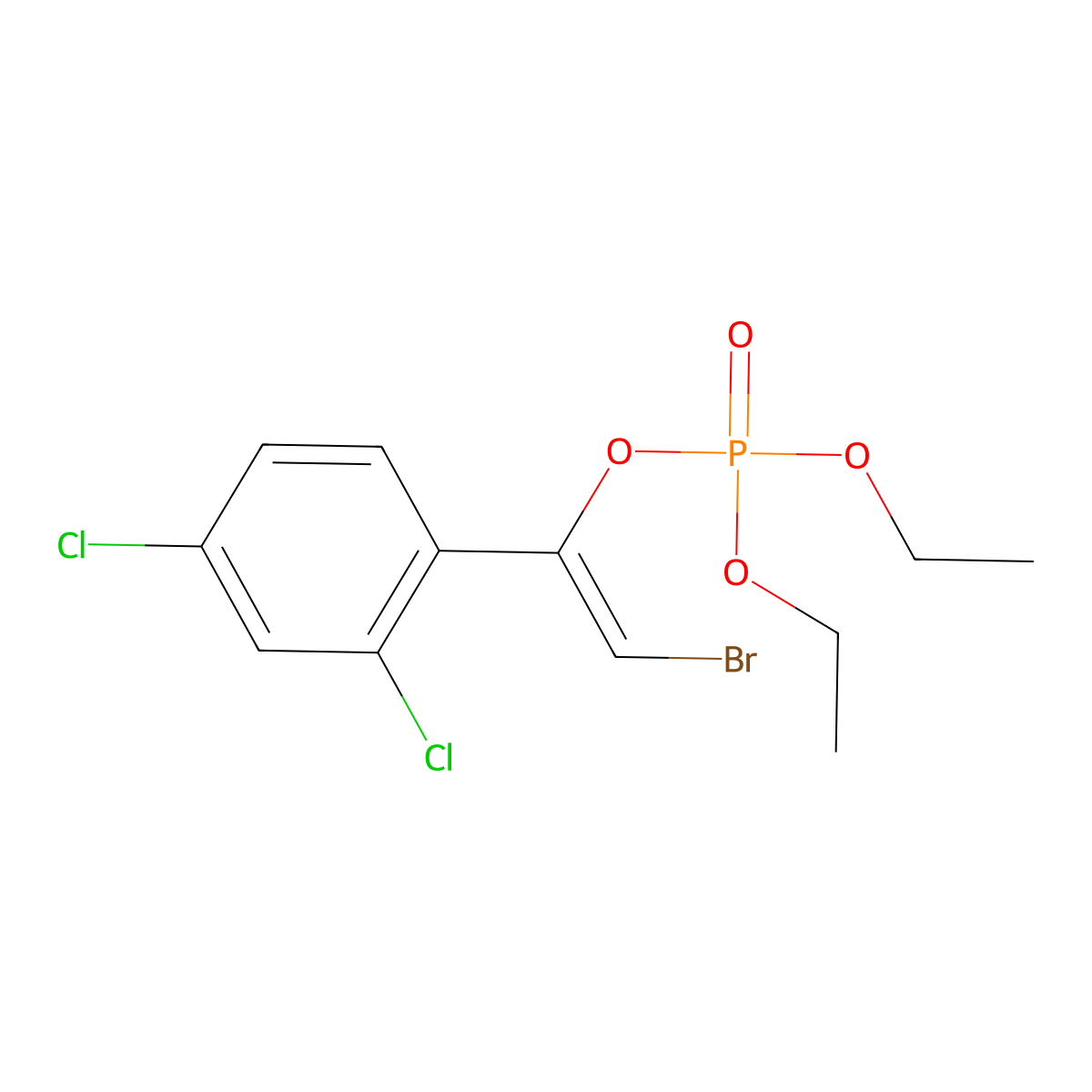 Bromfenvinfos molecular structure, CAS 33399-00-7