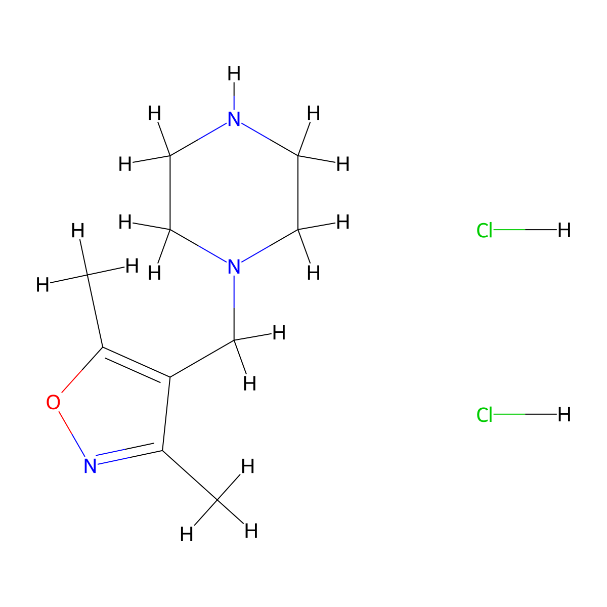 1-((Dimethyl-1,2-oxazol-4-yl)methyl)piperazine dihydrochloride molecular structure, CAS 333992-86-2