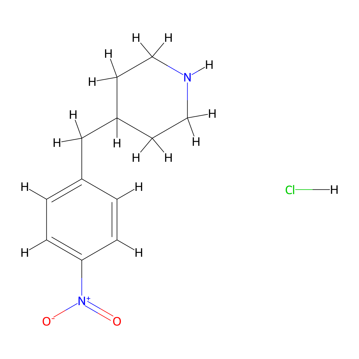 4-(4-Nitrobenzyl)piperidine hydrochloride molecular structure, CAS 333993-27-4