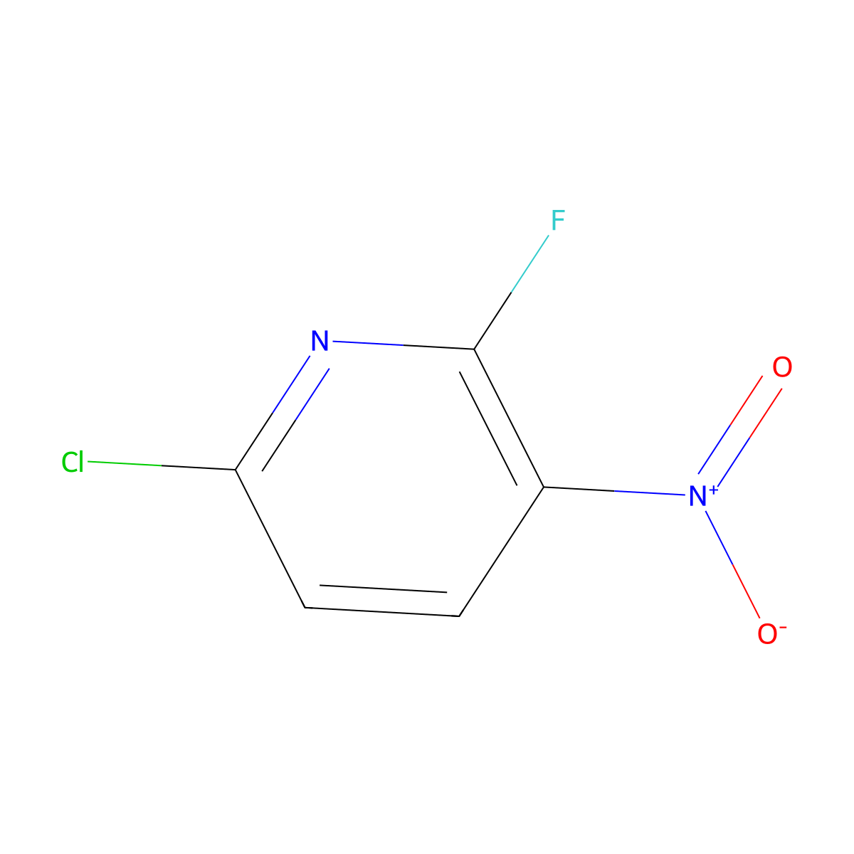 6-Chloro-2-fluoro-3-nitropyridine molecular structure, CAS 333998-11-1