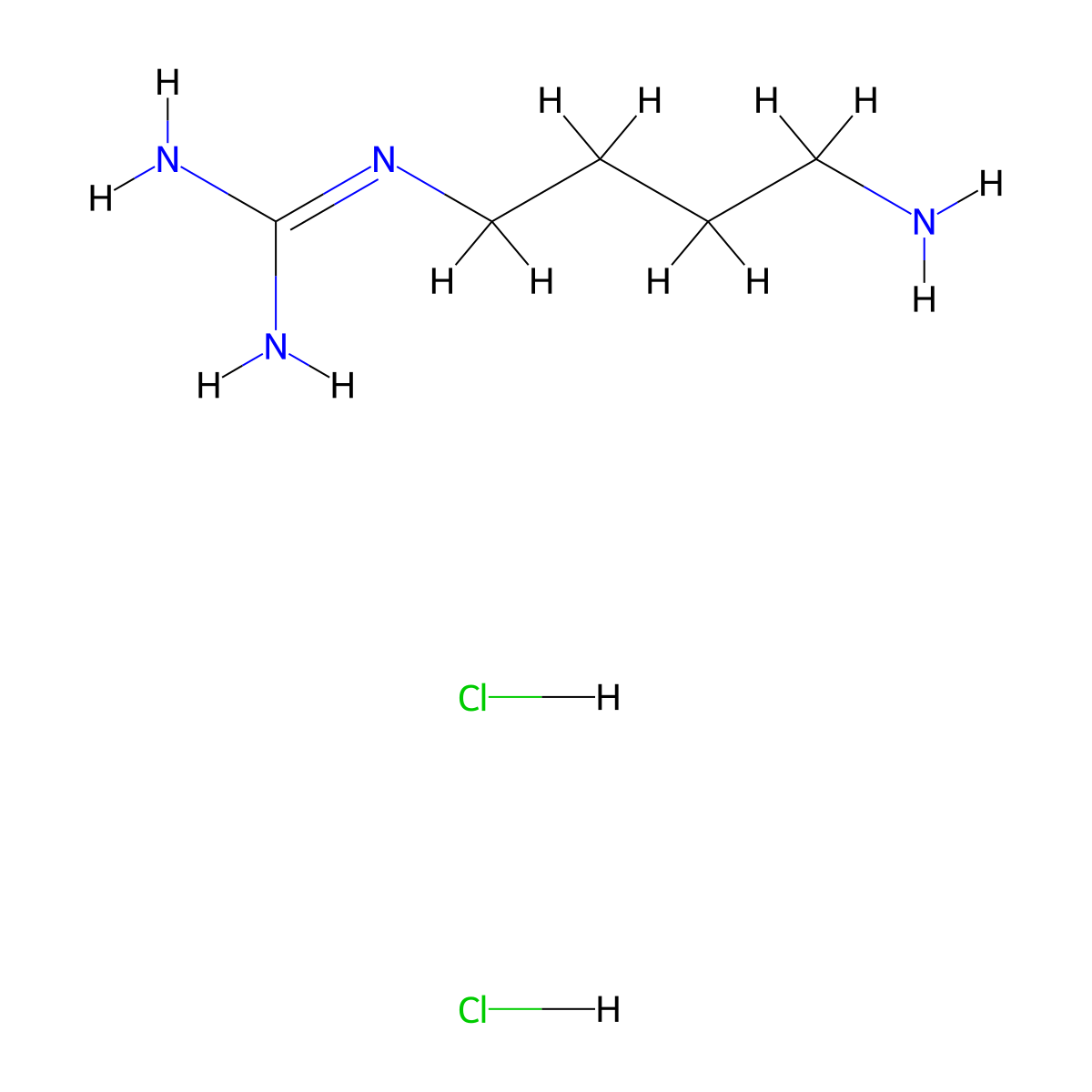 N-(4-Amino-butyl)-guanidine dihydrochloride molecular structure, CAS 334-18-9