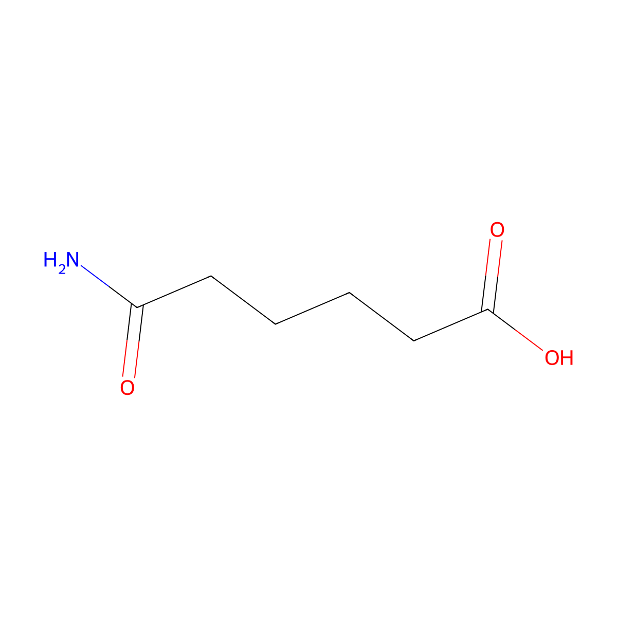 Adipamic acid molecular structure, CAS 334-25-8