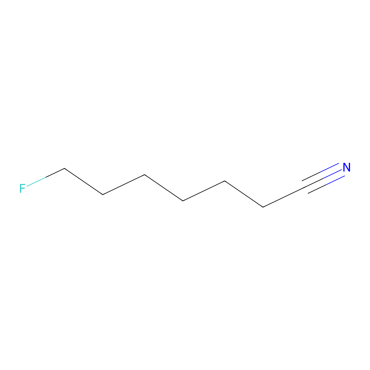 Heptanonitrile, 7-fluoro- molecular structure, CAS 334-44-1