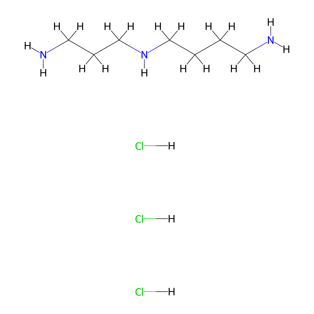 Spermidine trihydrochloride molecular structure, CAS 334-50-9